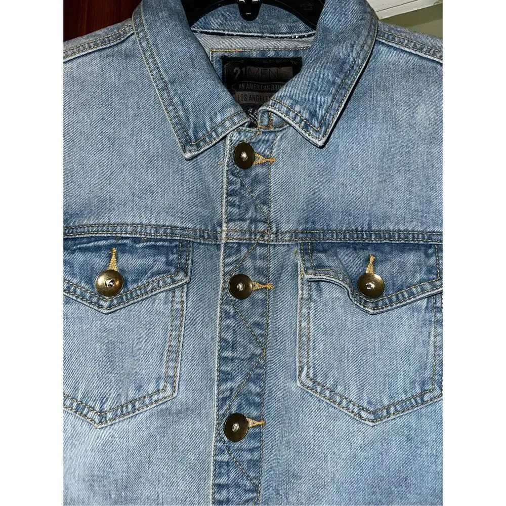 BLACK FRIDAY $20 21 Men Los Angeles Denim Blue Jean Jacket Men’s Medium